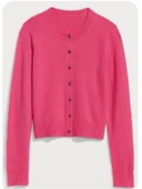 Old Navy Hot Pink Cropped Button-Front Cardigan